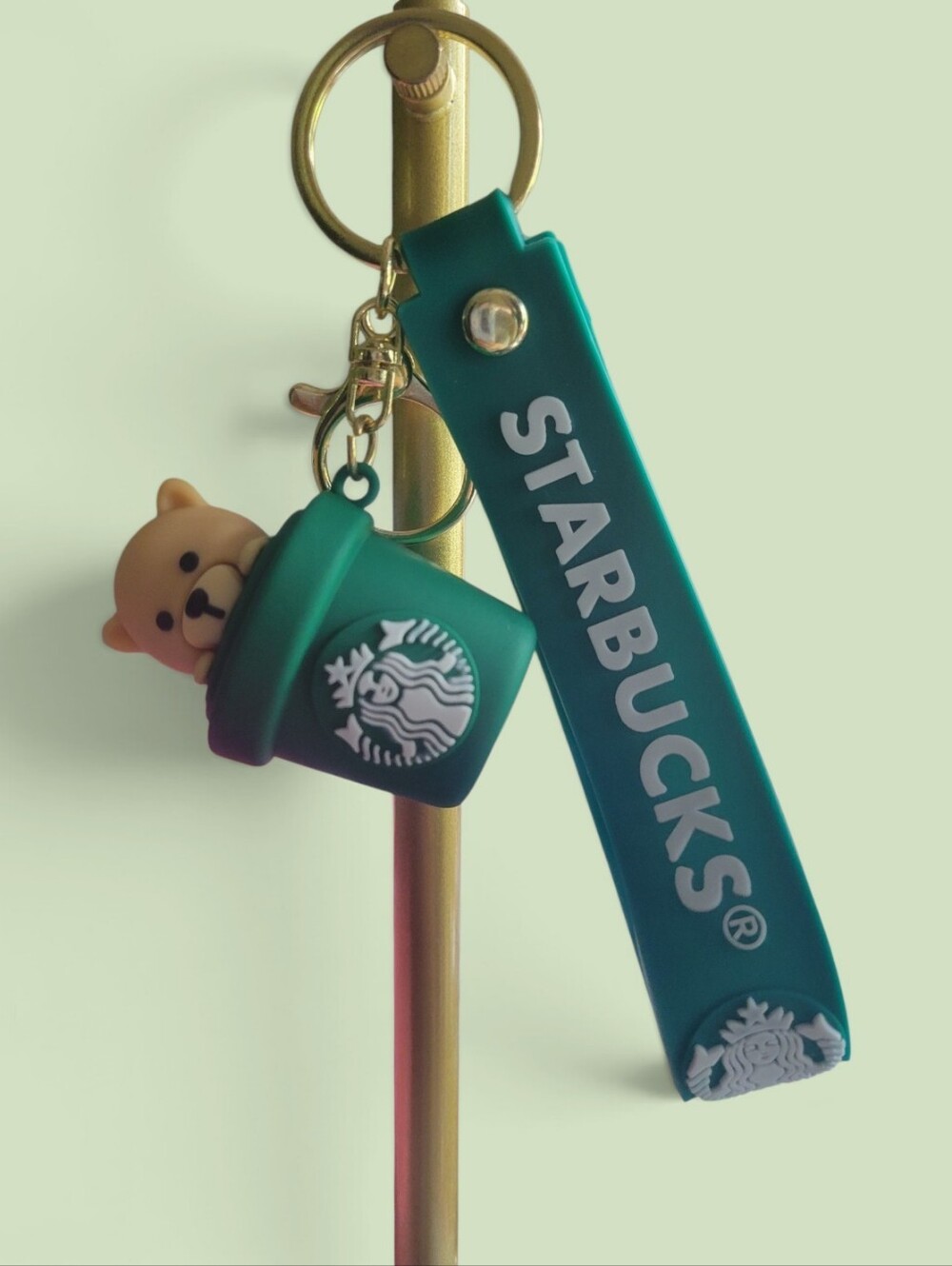 Starbucks Keychain Charm with Bear in Cup